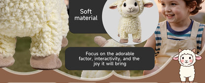 Interactive Singing Walking Lamb Plush Toy - Soft Stuffed Animal with Leash! Electronic Pet for Babies & Toddlers, birthday Gift