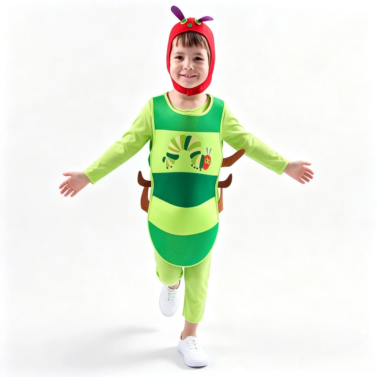 Cute Caterpillar Kids Costume, Vivid Cartoon Role‑Play Outfit, Full Dress‑up Set for Holiday Party & Stage Performance Gift