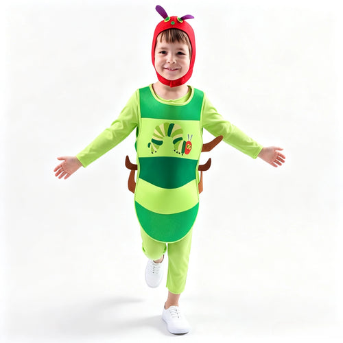 Cute Caterpillar Kids Costume, Vivid Cartoon Role‑Play Outfit, Full Dress‑up Set for Holiday Party & Stage Performance Gift