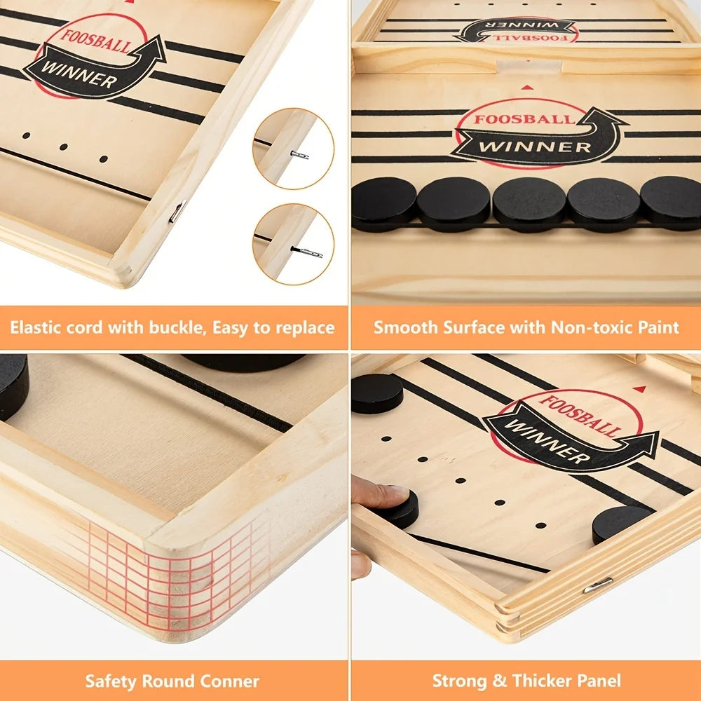 Fast Puck & Sling Puck Party Game, Winner Wooden Board Game For Family Parents Interaction, Birthday Christmas Helloween Gift