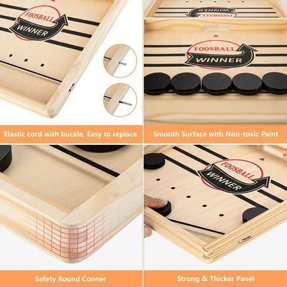 Fast Puck & Sling Puck Party Game, Winner Wooden Board Game For Family Parents Interaction, Birthday Christmas Helloween Gift