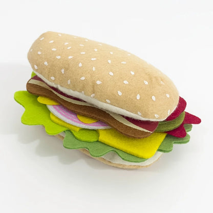 Felt Food Hamburger Sandwich Game Food Set (28 Pieces) Christmas Halloween gift Christmas, Halloween, Thanksgiving Gift