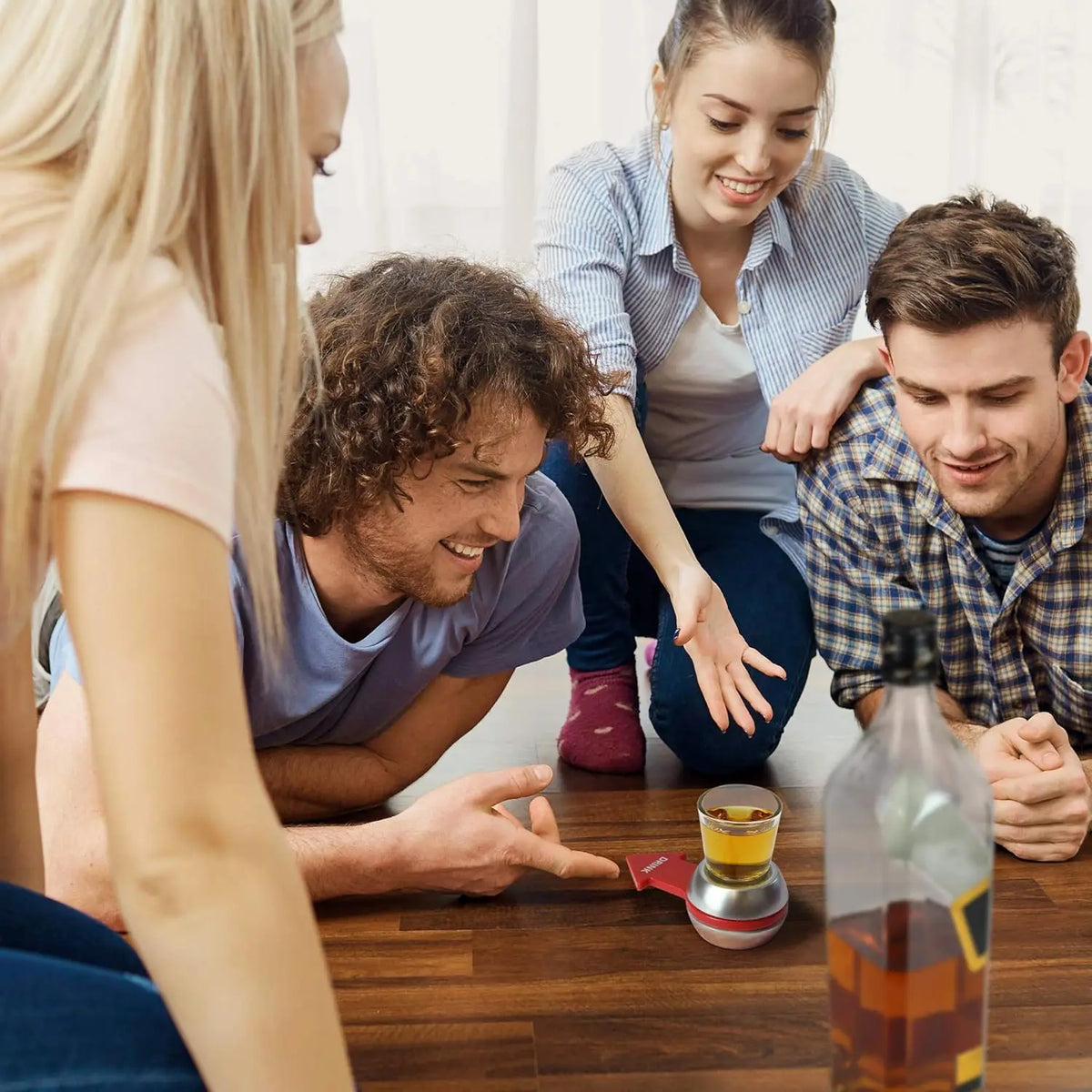1pc Spin to Win Creative Drinking Game Toy - Fun Adult Beverage Accessory with Shot Glass, Plastic Spinner,14+, Party, KTV,Home