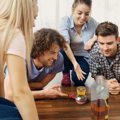 1pc Spin to Win Creative Drinking Game Toy - Fun Adult Beverage Accessory with Shot Glass, Plastic Spinner,14+, Party, KTV,Home