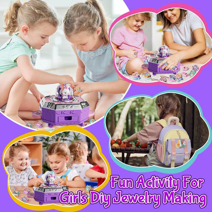 153Pcs Girls DIY Crafts Toy:Handmade Jewelry Magic Box for Girls Age 3+,Girls Ideal Brithday Gifts Chrismas Stuffer Stock