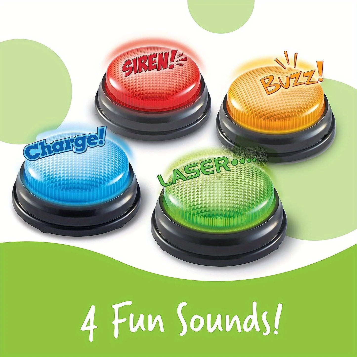 4pcs Lights and Sounds Buzzers Toy,  Creative Party Game Show and Classroom, Family,  Accessories, Stocking Stuffers for Kids