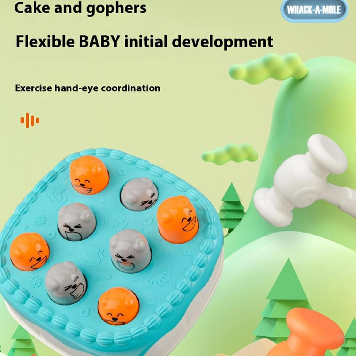 Whack-A-Mole Game Cake Shape | Whack Mole Game for Toddler | Toy for 3 Years Old & Up | Whack-A-Mole Hammering Pounding Toy