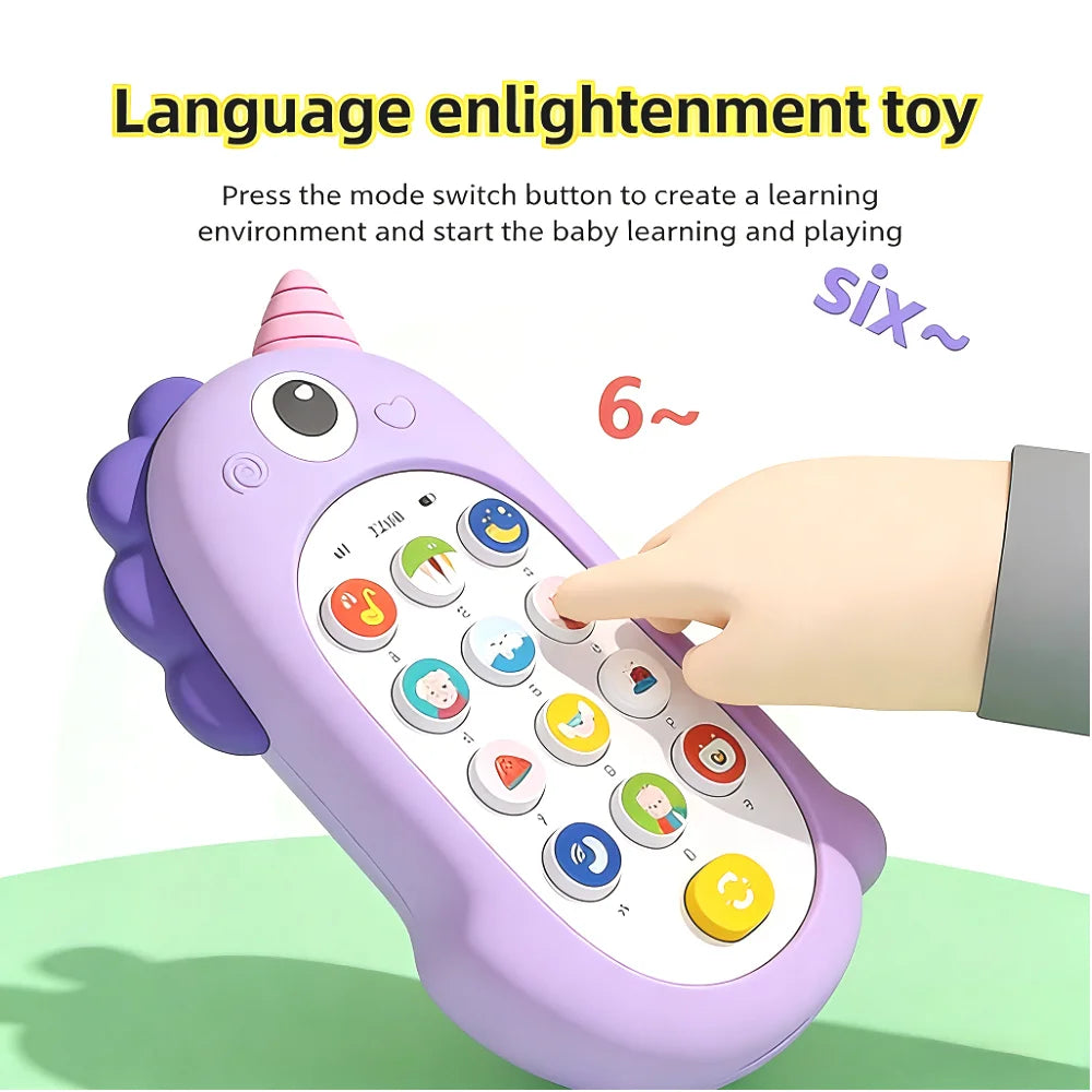 Unicorn Silicone Musical Baby Phone Toy for Toddlers 1-3, 13 Functions, 6-12M Babies, Educational Learning Developmental gift