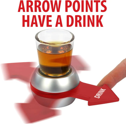 1pc Spin to Win Creative Drinking Game Toy - Fun Adult Beverage Accessory with Shot Glass, Plastic Spinner,14+, Party, KTV,Home