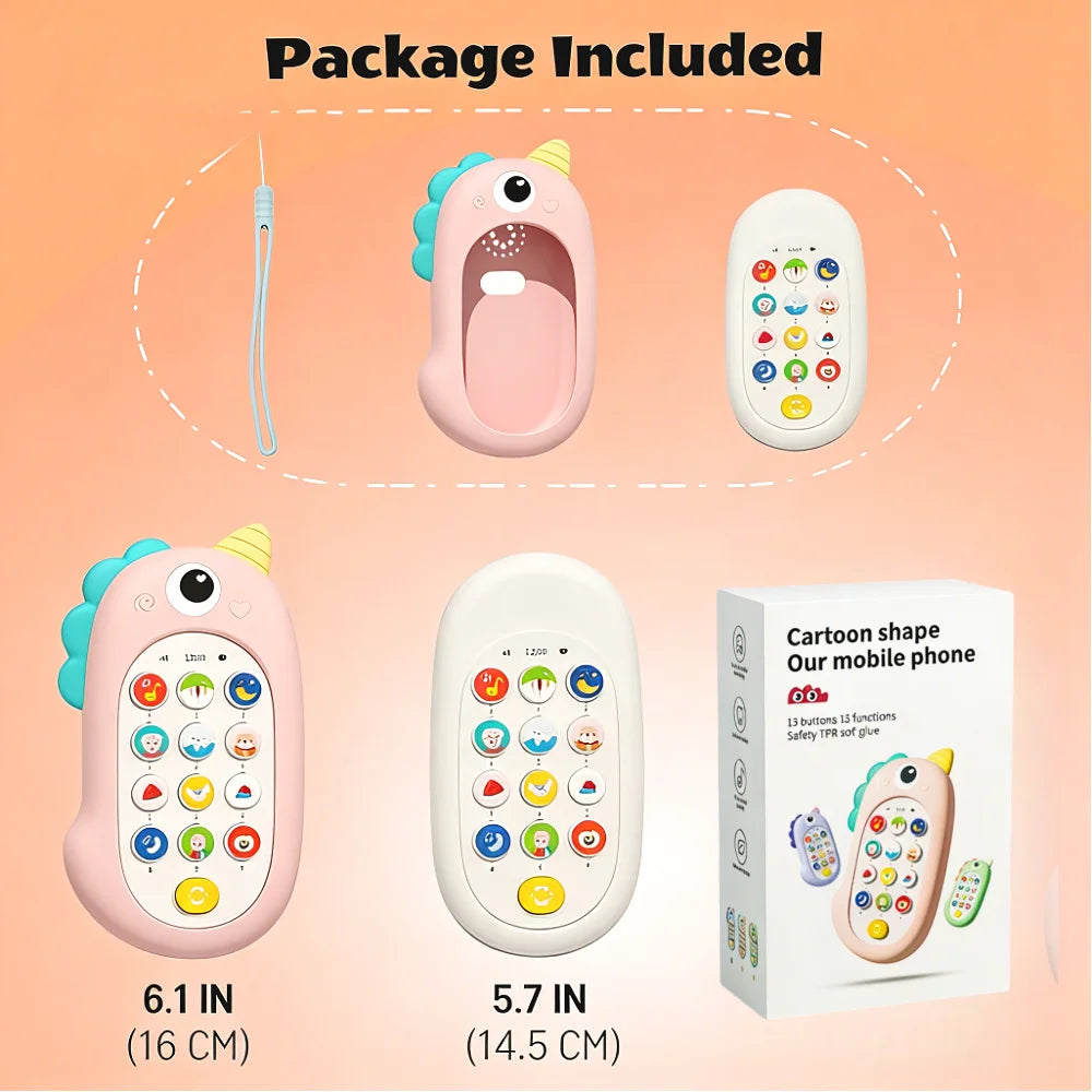 Unicorn Silicone Musical Baby Phone Toy for Toddlers 1-3, 13 Functions, 6-12M Babies, Educational Learning Developmental gift