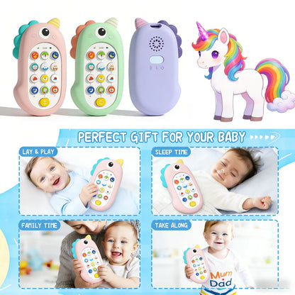 Unicorn Silicone Musical Baby Phone Toy for Toddlers 1-3, 13 Functions, 6-12M Babies, Educational Learning Developmental gift