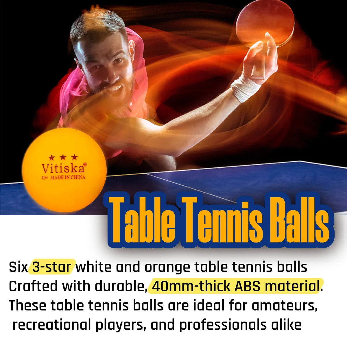 Ping Pong Paddle Set, Portable Table Tennis Set with Retractable Net & Carry Bag,40+ Pingpong Balls Indoor/Outdoor Games，gift