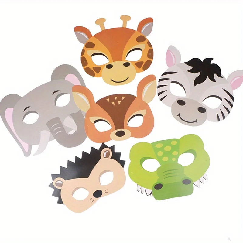 15pcs Helloween Animal Masks Jungle Party Decoration Jungle Theme Party Supplies Masks Toy,classroom Craft，show