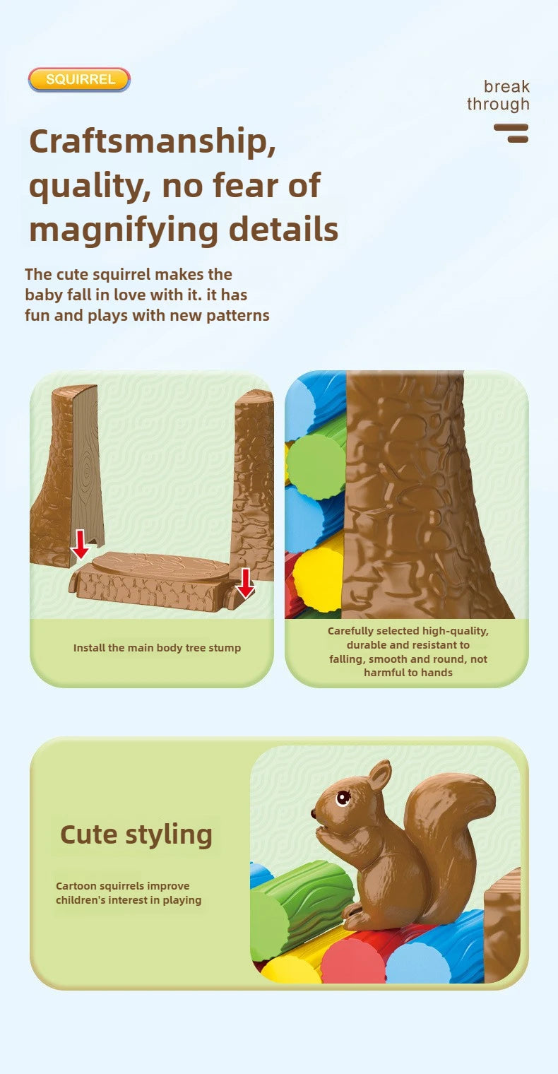 Squirrel Stacking Game for Youngsters - Tower Building Challenge toy:Interactive Family & Multiplayer Fun, Party supplie gift