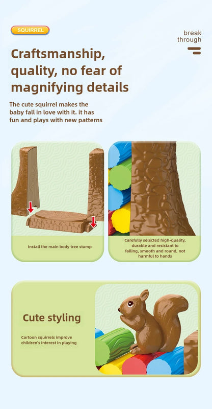 Squirrel Stacking Game for Youngsters - Tower Building Challenge toy:Interactive Family & Multiplayer Fun, Party supplie gift