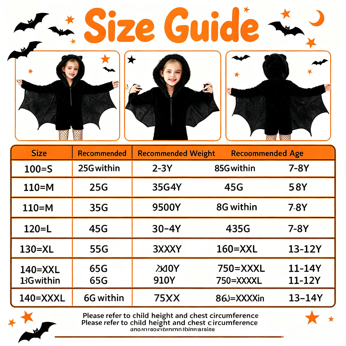 1Set Kids Dark Bat Demon Cosplay Costume, Girls Carnival Outfit, Halloween Stage Role Play Dress for Party & Holiday Gift