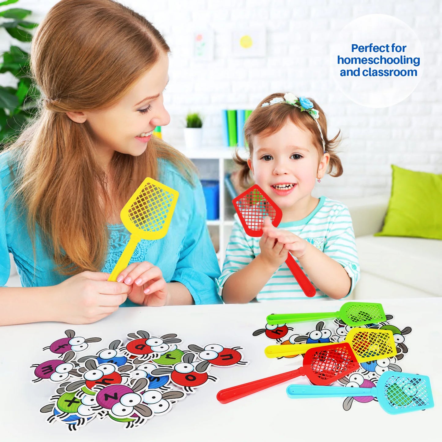 Kids Educational Fly Swatter Alphabet Game-Learning Flash Card Toy for Preschool Toddlers,Boost Focus & Brain Development Gift