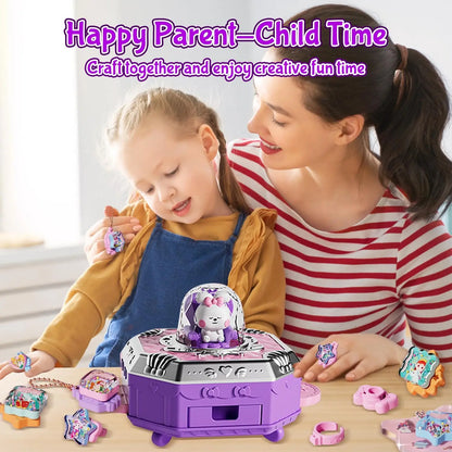 153Pcs Girls DIY Crafts Toy:Handmade Jewelry Magic Box for Girls Age 3+,Girls Ideal Brithday Gifts Chrismas Stuffer Stock