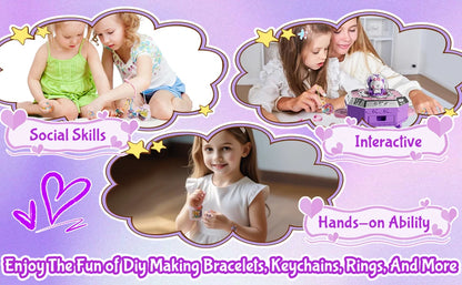 153Pcs Girls DIY Crafts Toy:Handmade Jewelry Magic Box for Girls Age 3+,Girls Ideal Brithday Gifts Chrismas Stuffer Stock