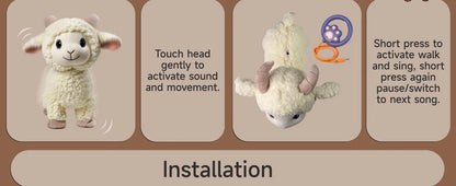 Interactive Singing Walking Lamb Plush Toy - Soft Stuffed Animal with Leash! Electronic Pet for Babies & Toddlers, birthday Gift