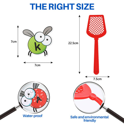 Kids Educational Fly Swatter Alphabet Game-Learning Flash Card Toy for Preschool Toddlers,Boost Focus & Brain Development Gift
