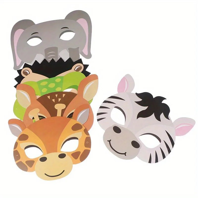 15pcs Helloween Animal Masks Jungle Party Decoration Jungle Theme Party Supplies Masks Toy,classroom Craft，show