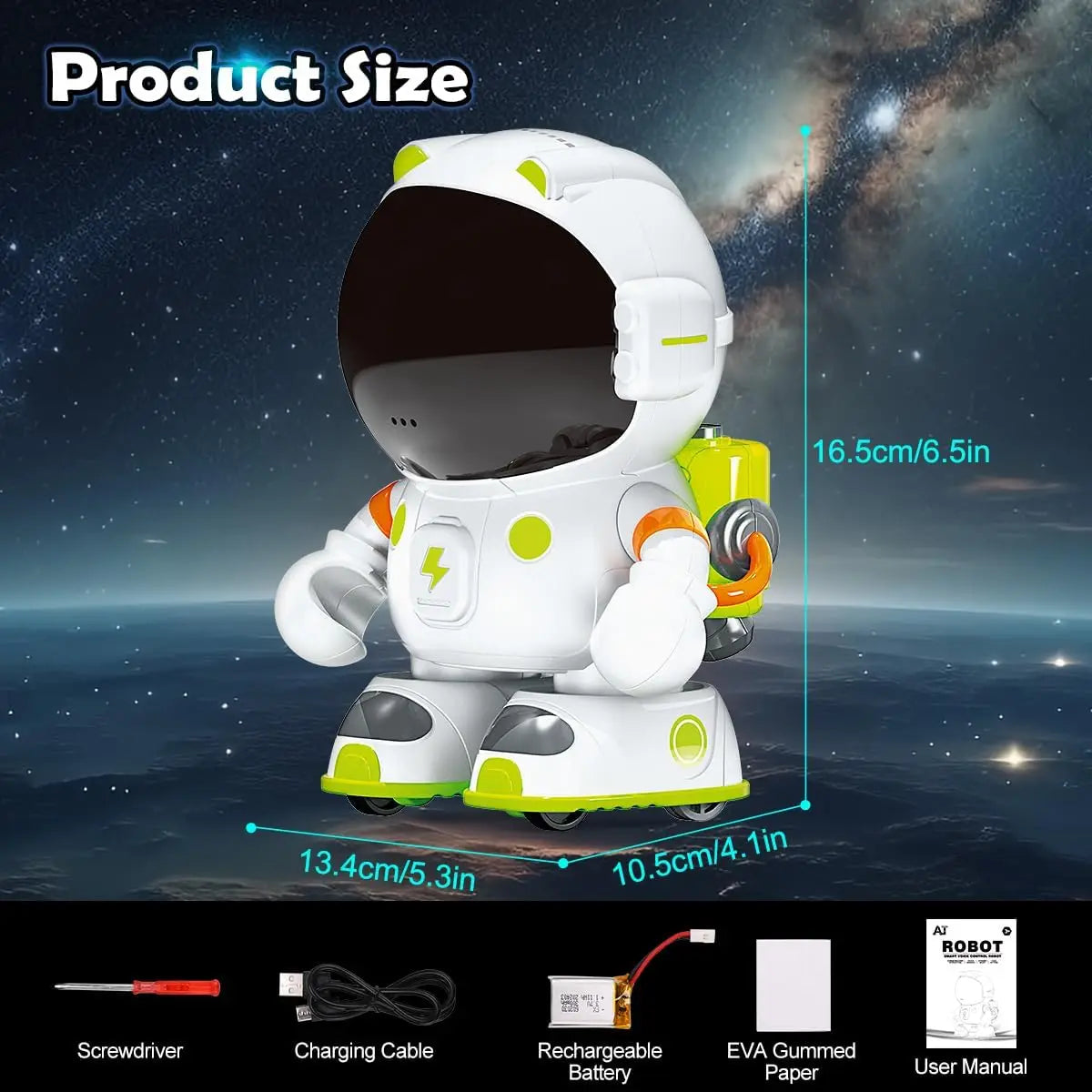 Interactive Smart Robot Toy for, Rechargeable Talking Toy with Touch Sense, Voice Control, Record, Dance & Sing, Birthday Gift