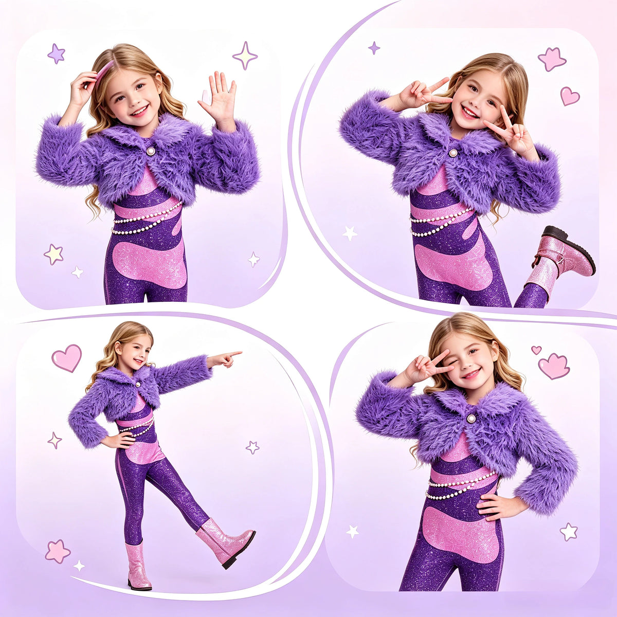 1 Pack Soft Plush Sheep Cosplay Jumpsuit for Girls,Zoo Cartoon Animal Costume, Halloween Theme Party Role Play Dress Up Outfit