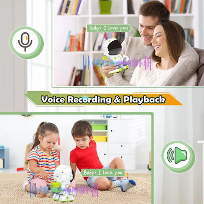 Interactive Smart Robot Toy for, Rechargeable Talking Toy with Touch Sense, Voice Control, Record, Dance & Sing, Birthday Gift