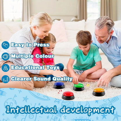 4pcs Lights and Sounds Buzzers Toy,  Creative Party Game Show and Classroom, Family,  Accessories, Stocking Stuffers for Kids