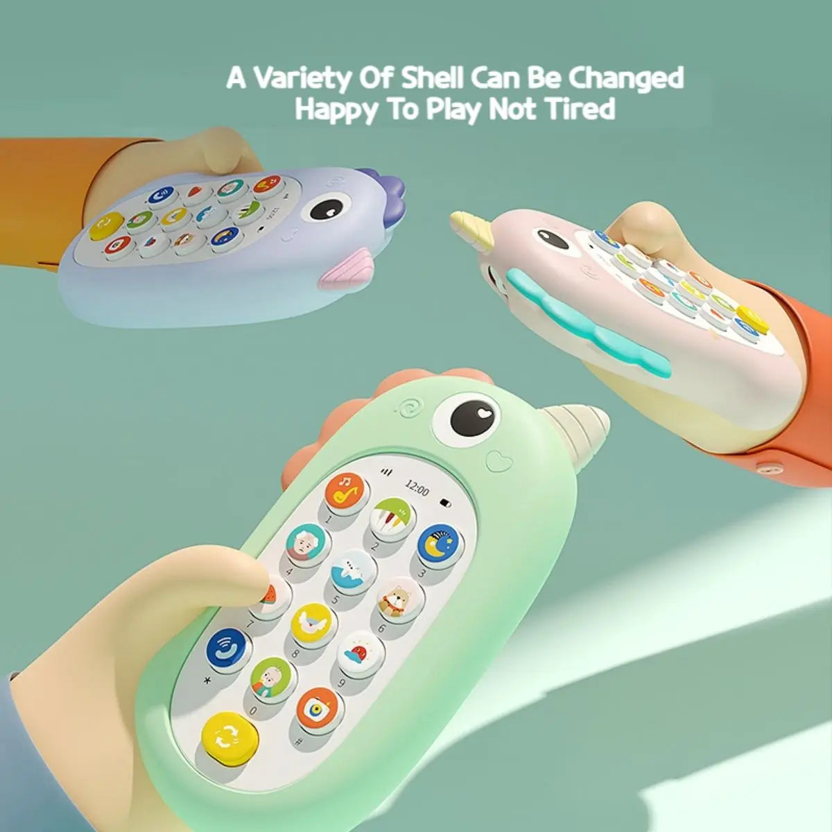 Unicorn Silicone Musical Baby Phone Toy for Toddlers 1-3, 13 Functions, 6-12M Babies, Educational Learning Developmental gift